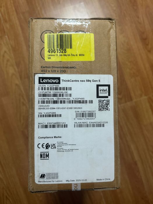 Lenovo ThinkCentre neo 50q Gen 5 – Mini PC – 8GB RAM / 256GB SSD