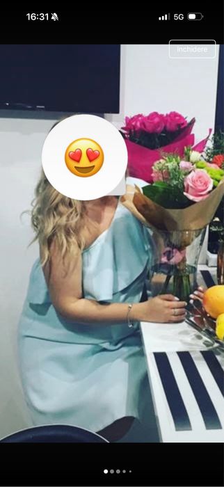 Rochie bleu pe un umar Rezerved