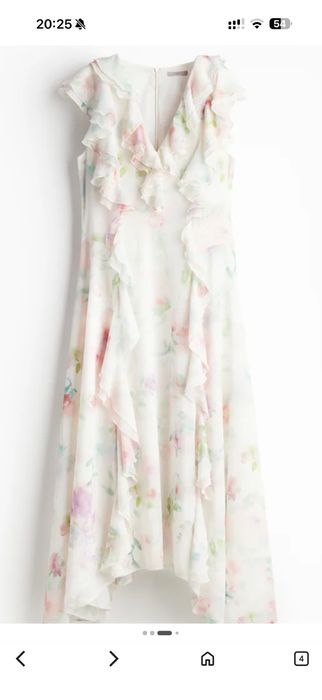 Платье шифоновое с акварельным принтом от фирмы H&M, размер XL.