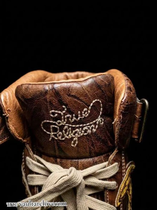 True Religion Archive Distressed Brown Leather Boots