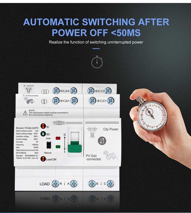 Трифазен Ум шалтер за фотоволтаични системи TOQ6