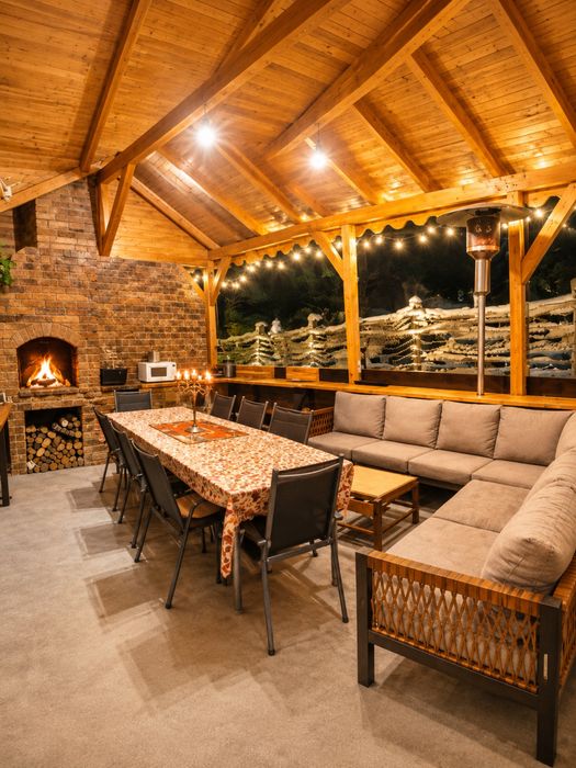 Cabana premium cu jacuzzi si parau pe teren