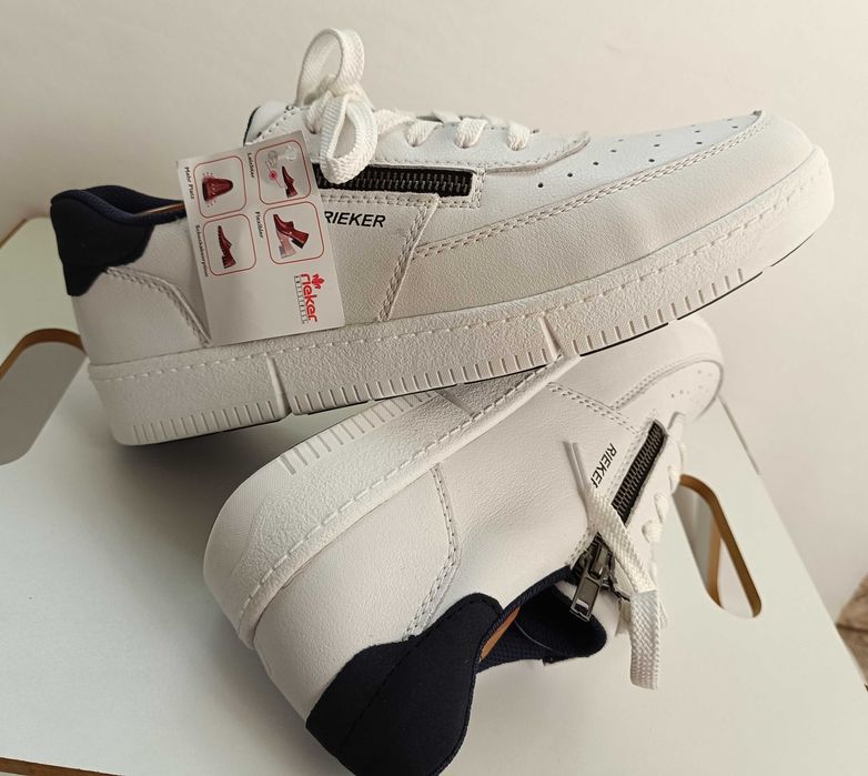 Pantofi sport casual 41 premium RIEKER NOI piele naturala moale