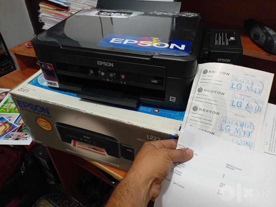 EPSON L222 HD tiniq chiqaradigan tezkor KOPIYA_Skanerli rangli prnter