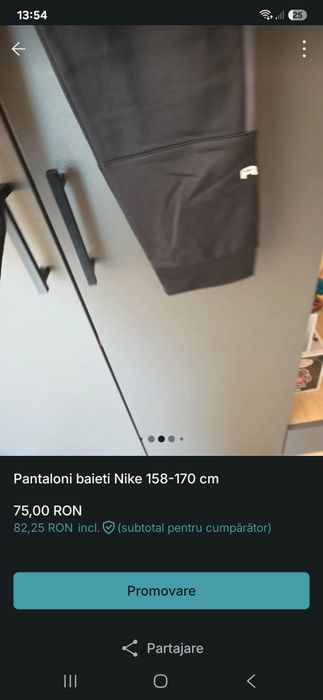 Pantaloni trening băieți Nike 158-170 cm