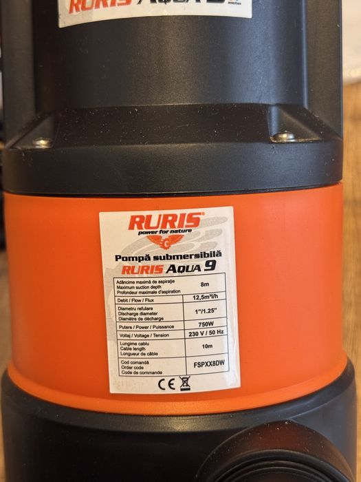 Pompă de apa murdara  Ruris Aqua 9 – NOUĂ