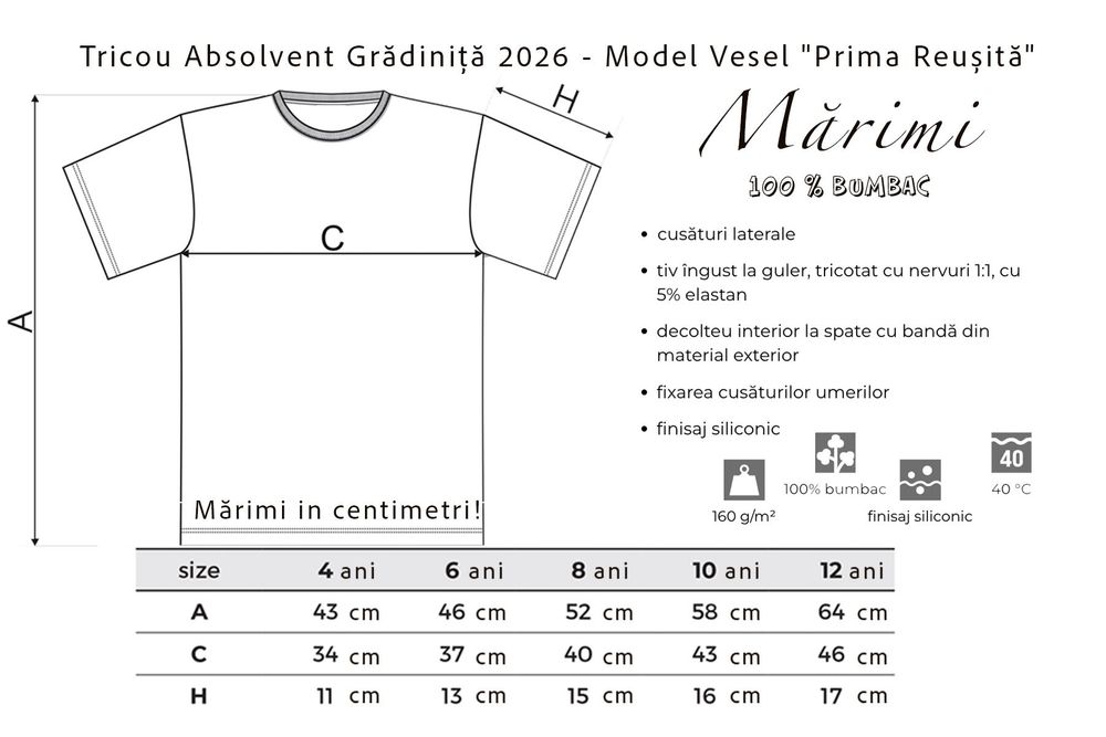 Tricou Școală Clasa Inimioarelor 2026