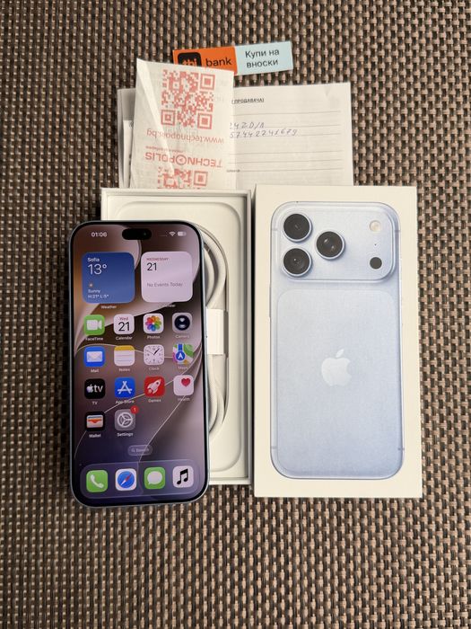 КАТО НОВ! 1Tb*ЛИЗИНГ* iPhone 18 Pro Glacier 24М Гаранция