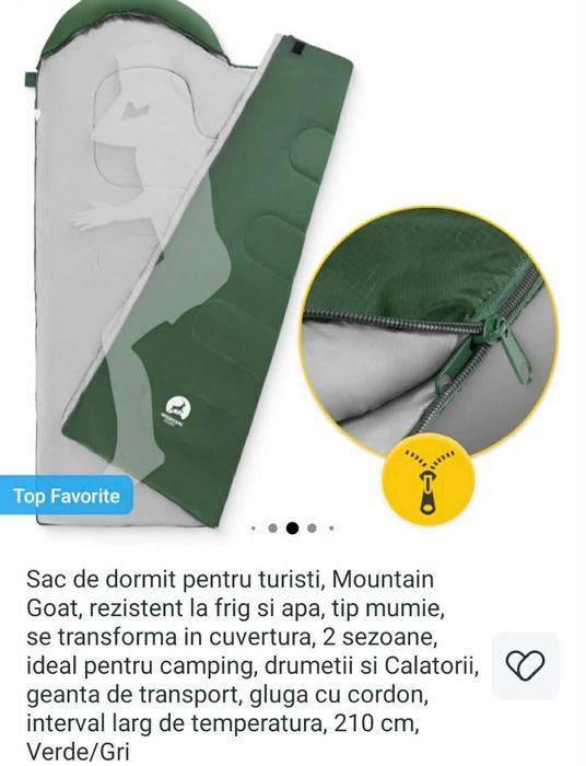 sac de dormit, tip mumie