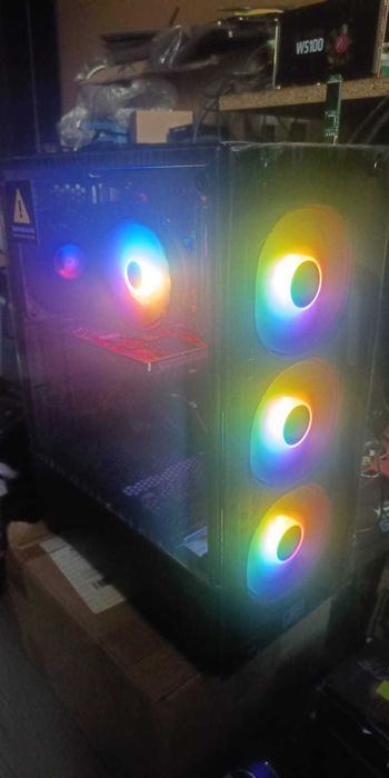 PC Gaming Intel 6C/12T 16Gb  RAM AMD 4Gb 120Gb SSD 500Gb HDD NOU RGB