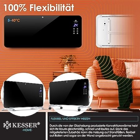 Încălzitor electric 2000W wifi sticla