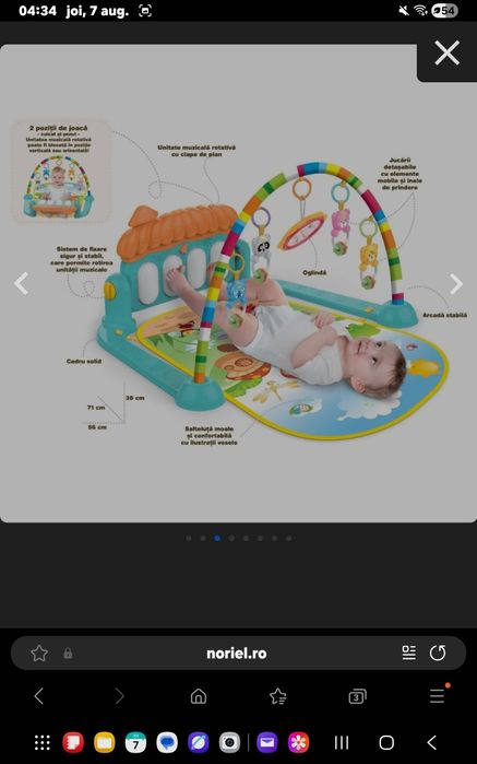 Carusel muzical si salteluta de activitati pentru bebelusi