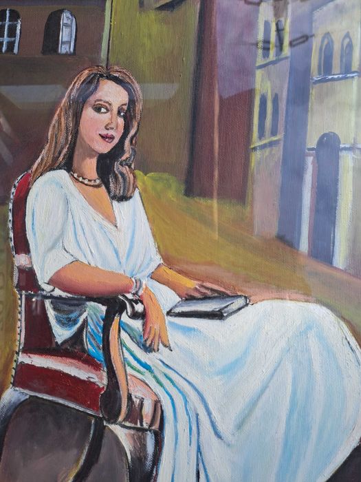 tablou pictura pe panza 72/62 cm semnat