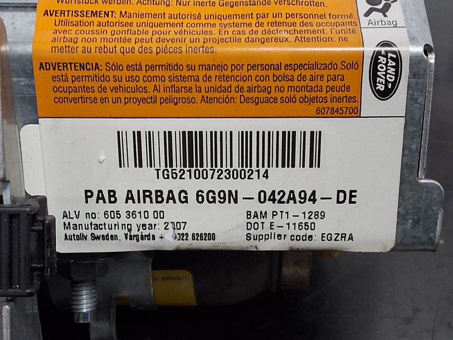 airbag pasager land rover freelander 2 (2006->) 2.2 motorina 2007