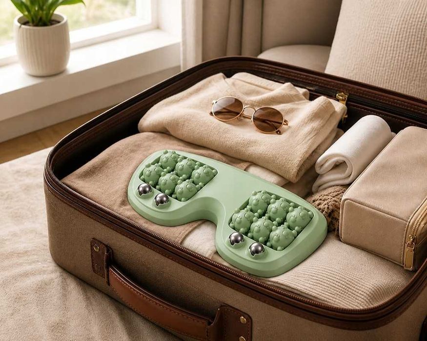Aparat masaj picioare cu role bile metalice pentru acupresura relaxare