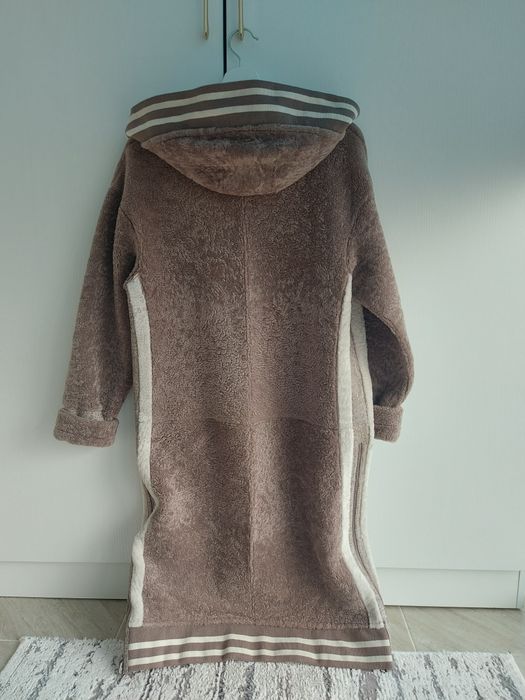 Пальто-тедди с капюшоном