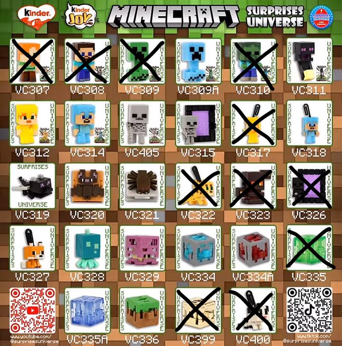 Фигурки Kinder Joy Minecraft