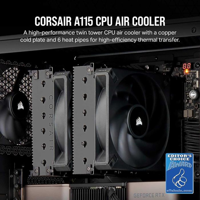 Cooler CPU Corsair A115 Tower Cooler CPU, 270W TDP, 2x AF140, garantie