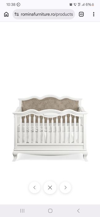 Vand Pat Romina furniture tapiterie Verde sau Roz ( patut bebe / copii)