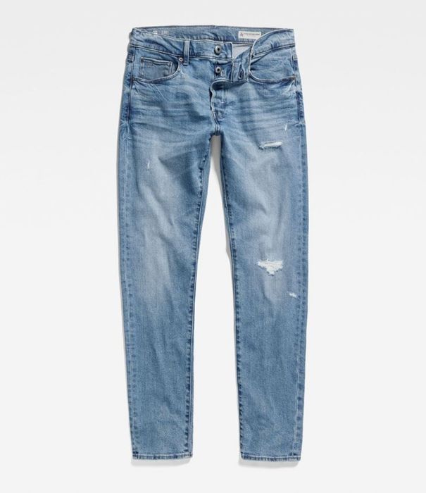 g star raw men's 3301 slim jeans light blue