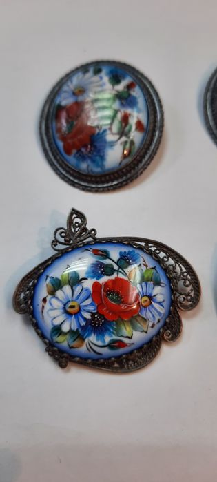 брошь финифть СССР