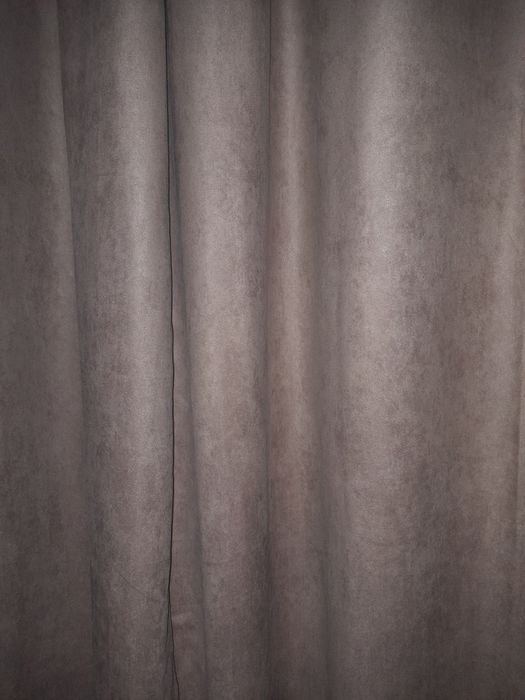 Draperii opace cu inele metalice, 140 x 245 cm, culoare taupe, 4 buc.