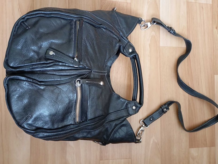 Дамска чанта от дебела естествена кожа