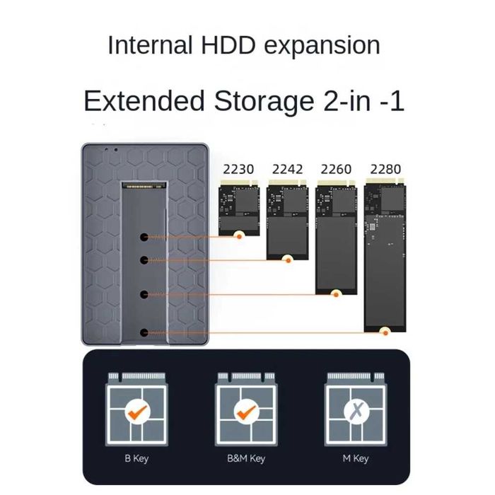 FiRSMART 10-в-1 док станция гибрид  USB-C HUB M.2 NVMe/SATA SSD