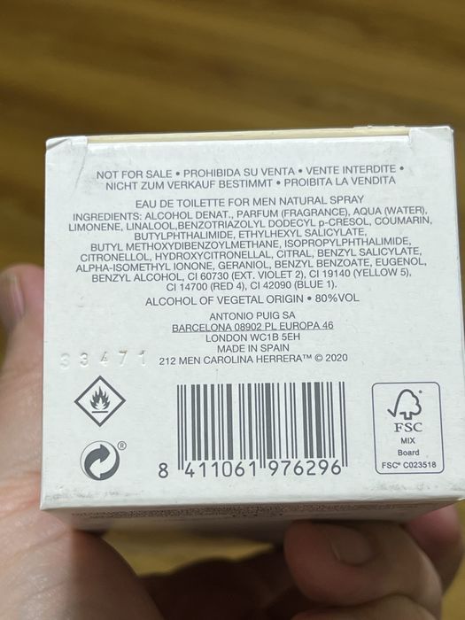 Parfum original Carolina Herrera 212 Heroes