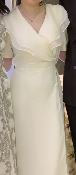 Платье на запах,белое размер s-m