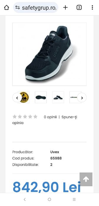 Pantofi UVEX S1 SRC ESD marimea 44