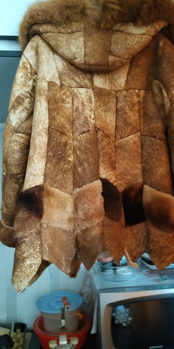 Детская дублёнка натуральная с капюшоном