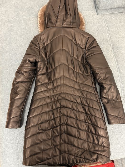 Geaca piele cu blana naturala