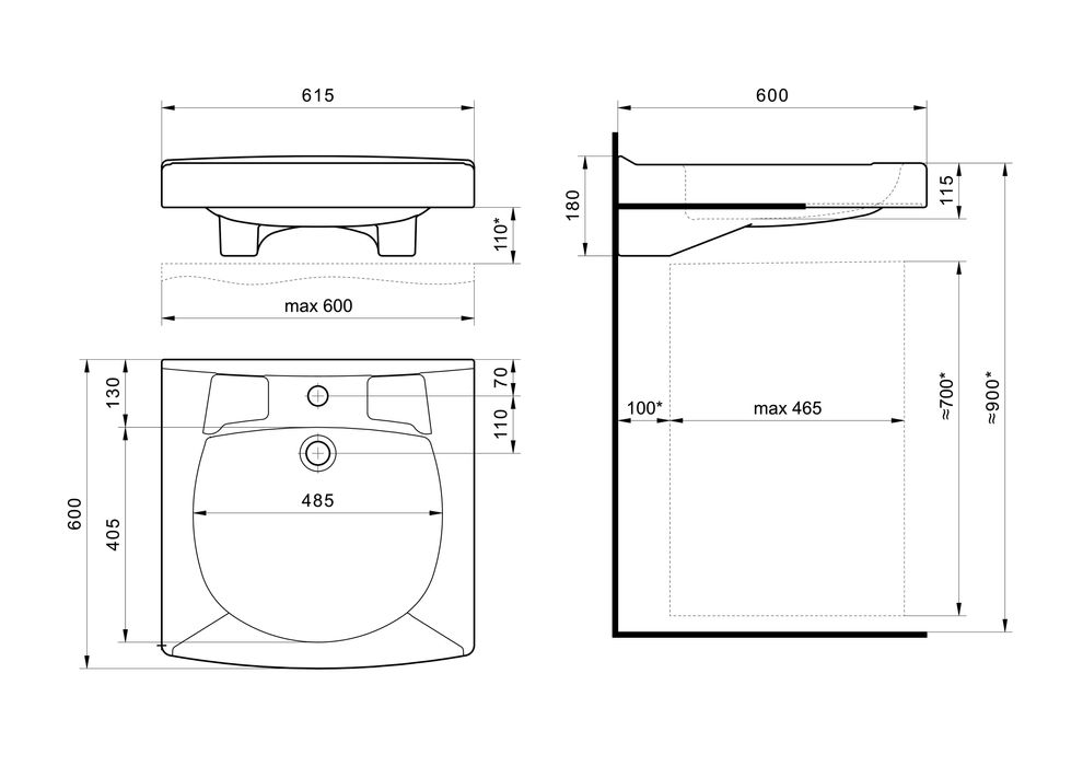 Умывальник Santek "Пилот-60" (арт. 1971)    (с Доставкой!)