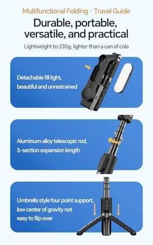 Нов гимбал Селфи стик статив с 1-осов стабилизатор за TikTok и YouTube