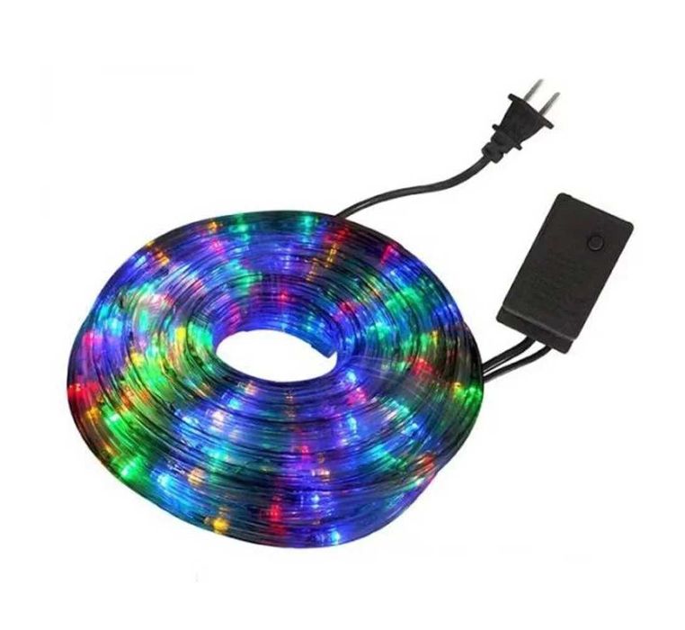 Светещ маркуч, бягащи светлини, 8 режима, LED, RGB , 20W, 10m, 220VAC