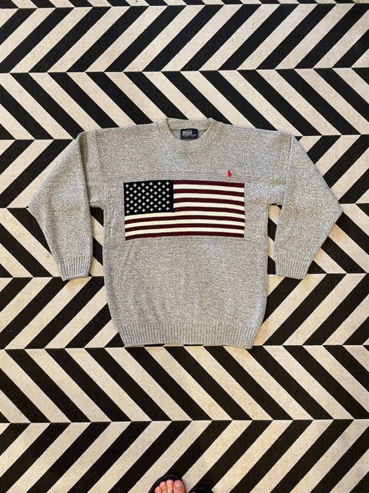 суичър Polo Ralph Lauren Vintage Knit Sweater USA flag