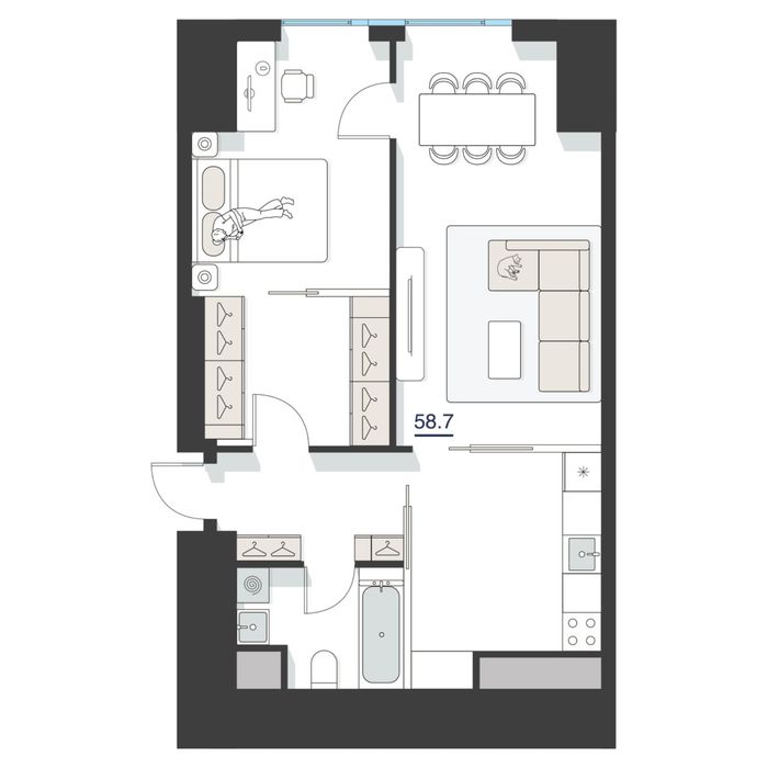 СРОЧНО ПРОДАЕТСЯ 2х ком квартира в ЖК Nest One 24-этаж