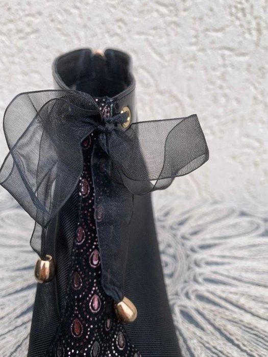 Ghete/sandale dama, noi, piele si plasa, pentru primavara/vara, 37