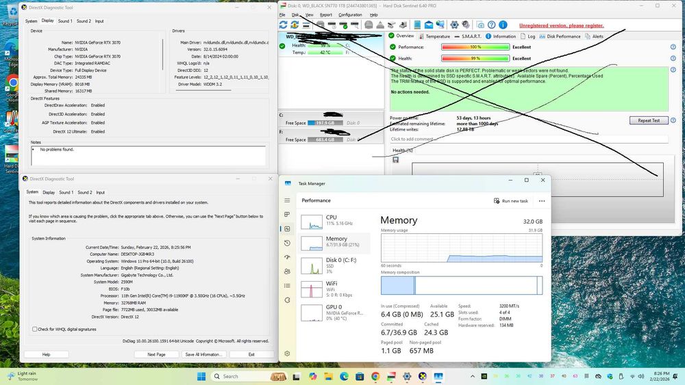 PC Calculator Gaming i9-11900KF, Z590M, 32GB RAM, 512GB SSD, RTX 3070