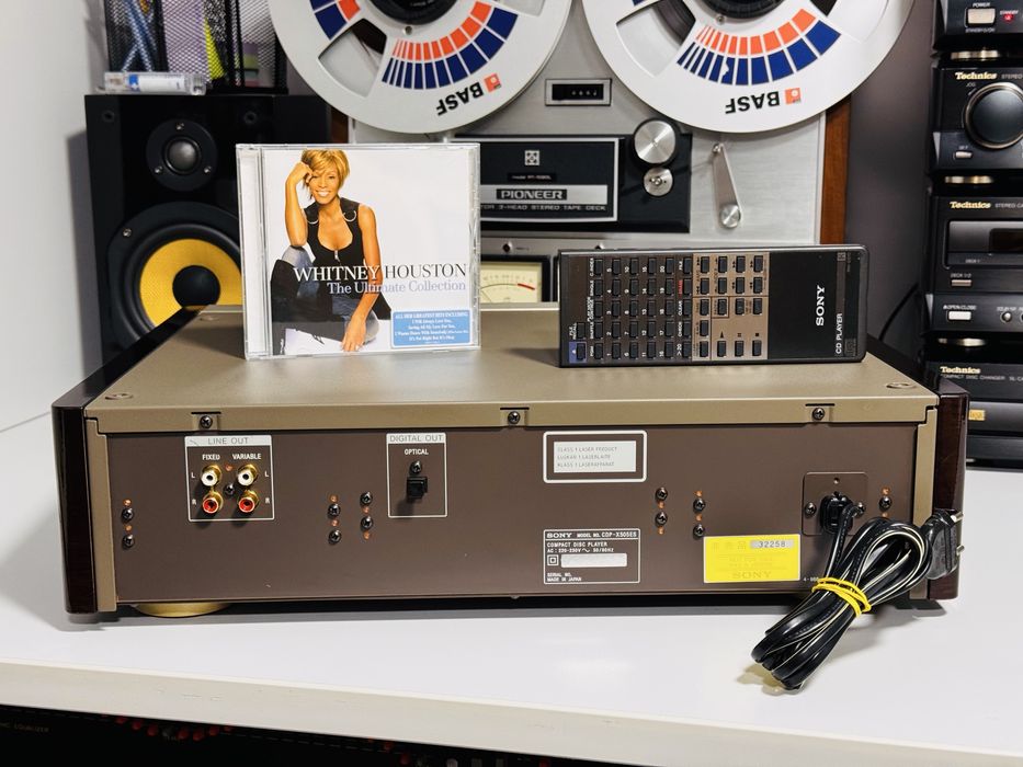 Sony CDP-X505ES – CD Player Hi-Fi ES High-End | Made in Japan | Telecomandă | Stare impecabilă,laterale LEMN,Champagne