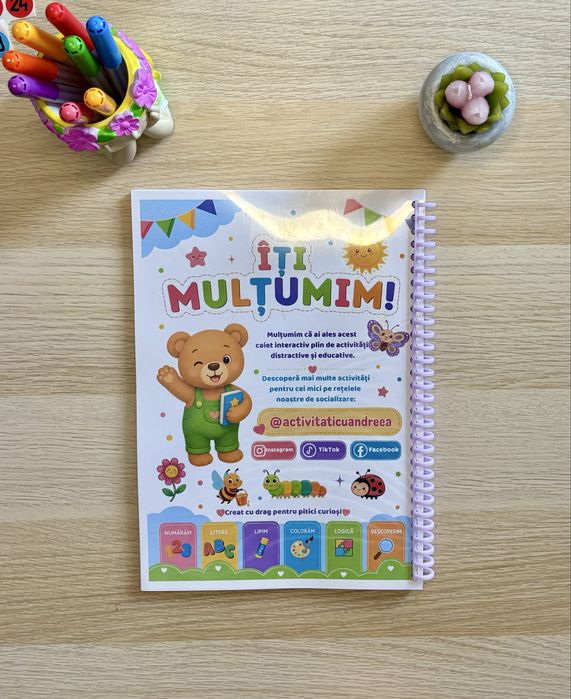 Caiet Activitati Copii Interactiv cu piese de lipit 3 ani+ (Volumul 2)