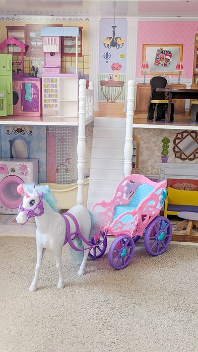 Căsuță mare lemn pentru păpuși + accesorii