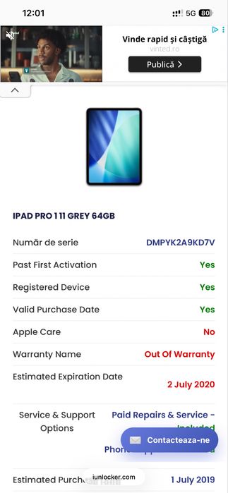 apple ipad pro 11 inch generaria 1 2018 a1934 trebuie reparata