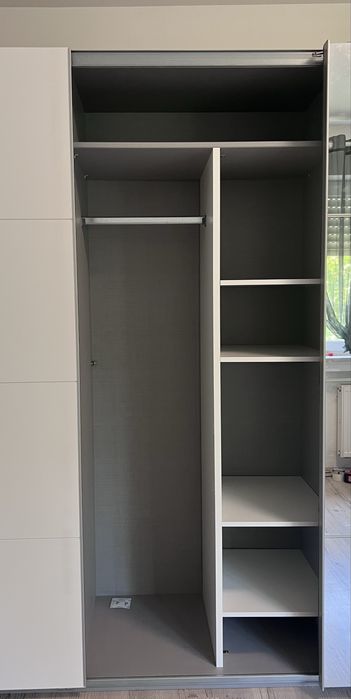 Dressing/Dulap 270/207/63 cm 3 usi culisante alb mat/oglinda