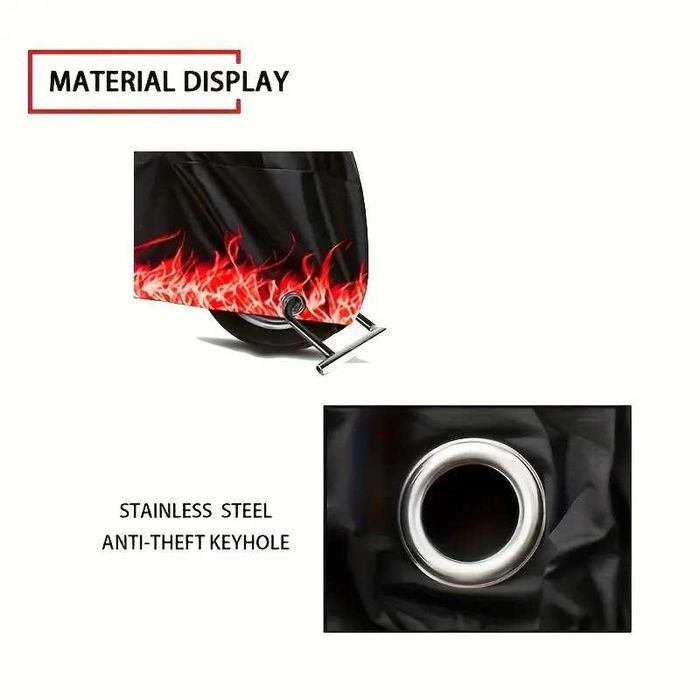 Prelata Husa motocicleta flacari Red Flame XXXL 265cmx125cm­x105cm moto scuter Oxford XXXXL 295cmx140cm­x110cm