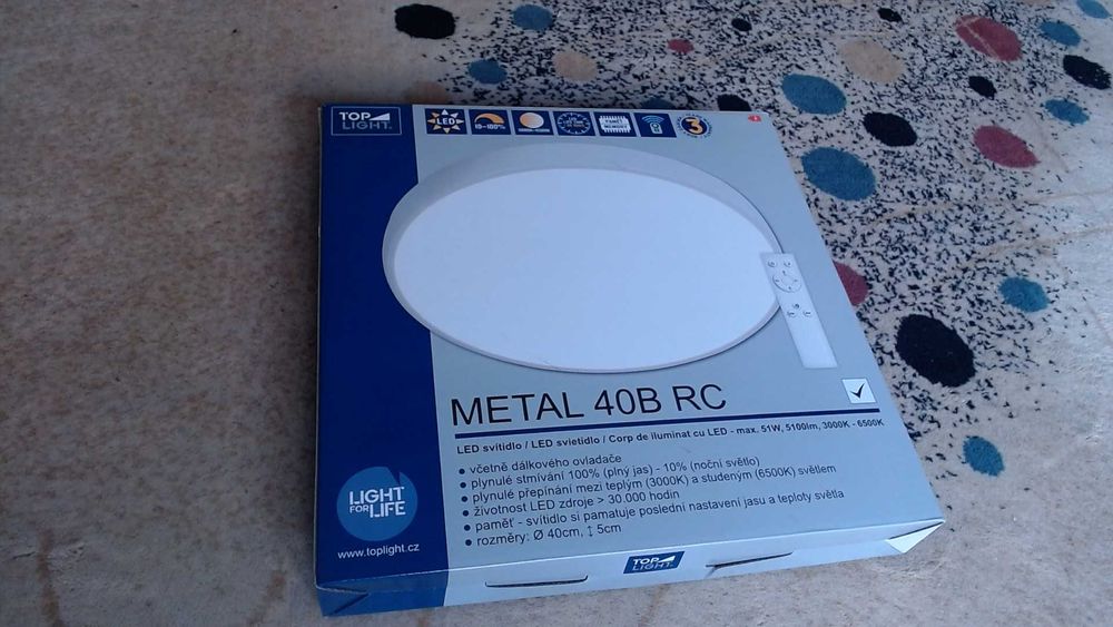 Plafonieră LED TOP LIGHT Ø40 cm, 51W, alb, nouă, cu factură inclusă