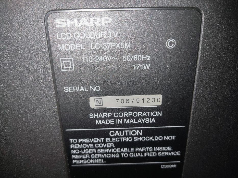Телевизор Sharp 37 диагональ (94см) + TV приставка Mi Box 4K в идеале