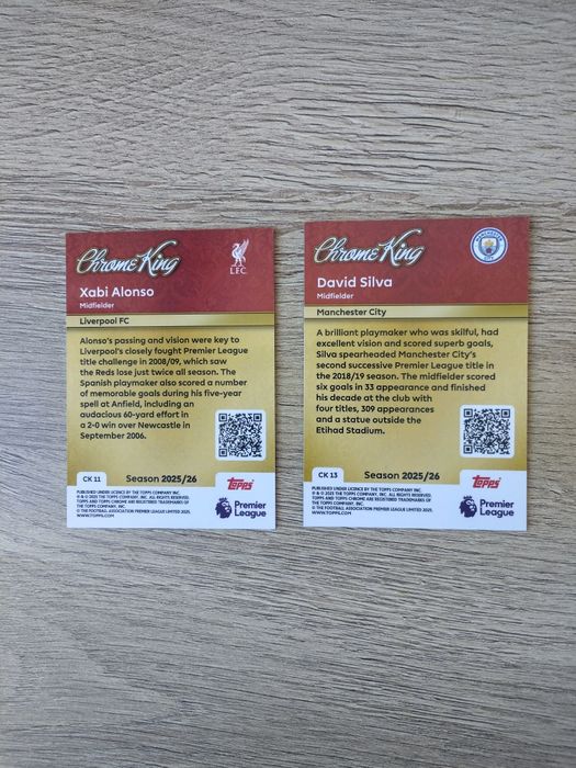 Topps Premier League 26 - Chrome King карти