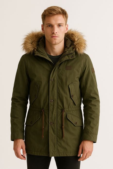 Jachetă Parka Kaki Bershka - Premium Collection - Mărimea L